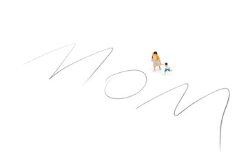 Miniature creative mother's day mothers and children