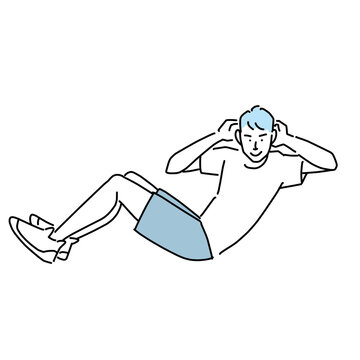 recommend clip art: 腹筋のエクササイズをする男性