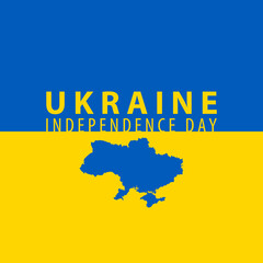 Simple Ukraine Independence Day greeting with Blue and Yellow background
