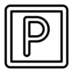 parking sign line icon
