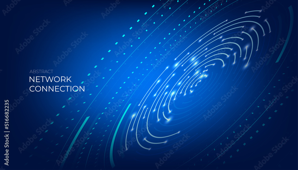 Poster abstract digital network connection. futuristic connection circle background.