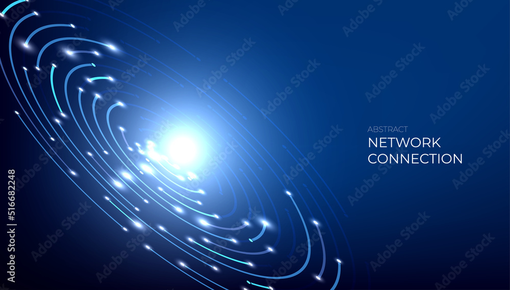Aufkleber abstract digital network connection. futuristic connection circle background.