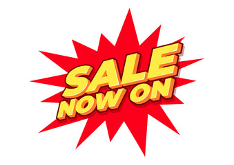 Sale now on labels. Vector illustration.