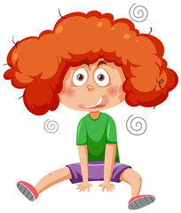 Confused girl cartoon character