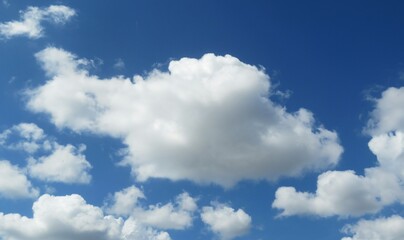 Naklejka na ściany i meble Big cloud in the blue sky, natural background