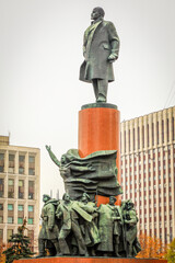 Lenin monument in October square, Moscow, Russia