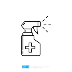 disinfection spray line icon. vector illustration