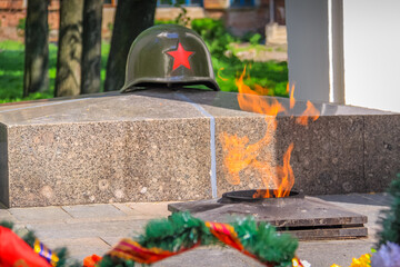 Eternal flame World war II memorial in Suzdal, Russia