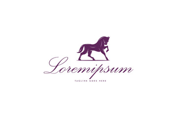 Classic horse logo with fancy script