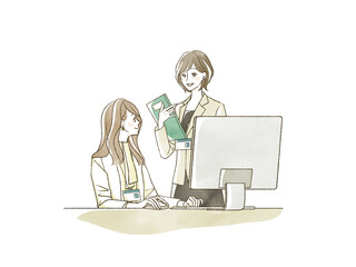 ビジネスシーンで会話をする上司と部下