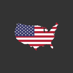USA Map Icon Full Color Vector For Best USA Map Logo Illustration