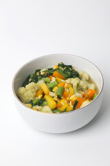 Capcai or capcay is the name of a typical Chinese dish in the form of many kinds of vegetables