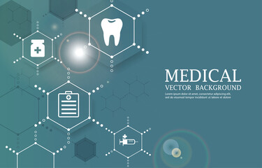 Dental clinic medical background health care Vector design