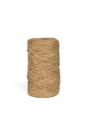 A large skein with coarse threads isolated on a white background.
