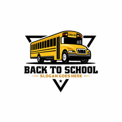 school bus, back to school illustration logo vector © winana