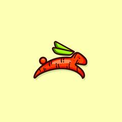 carrot bunny logo in a young and fun style.