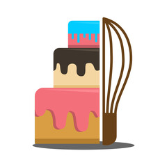 cake bakery Egg Whiskers logo Icon Illustration Brand Identity