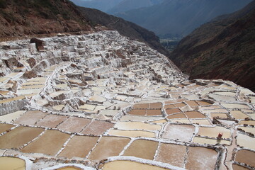 Traditional salt mines in Urubamba Peru