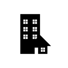 real estate icon concept. building and home. isolated white background. real estate, home, contract, investment, icon, symbol.