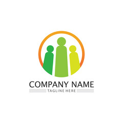 People logo, Team, Succes people work, Group and Community, Group Company and Business logo vector and design Care, Family icon Succes logo