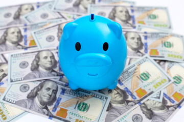 One hundred dollar banknotes. Financial concept