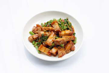 Stir fried crispy pork with holy basil