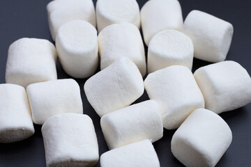 Delicious fluffy round marshmallows, White candy