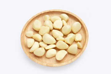 Fresh garlic on white background
