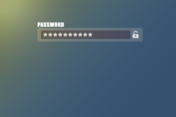Password input interface line for login into computer or privacy database. Illustraition for business and background template.