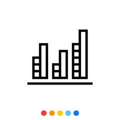 Obraz premium Graph chart icon, Vector and Illustration.