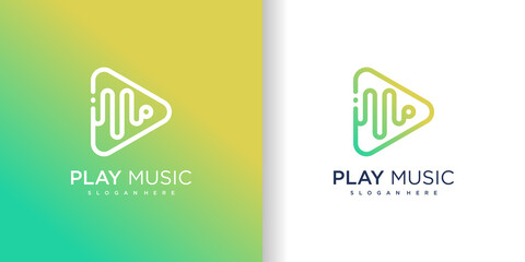 Music logo design with modern concept style Premium Vector
