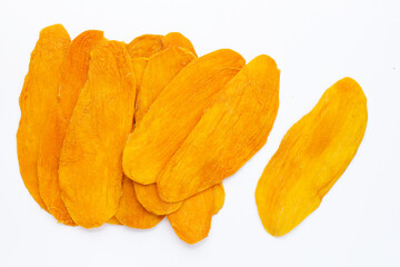 Dried mango on white background