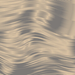 Copper metal wavy vibrant background. Striped shift texture. Moire interference effect. Line variable hypnotic contrast, bronze background. Vector wallpaper