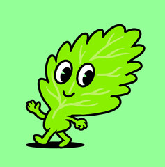 lettuce Vegetable Cute Vintage Mascot Illustration