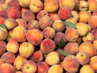 Closeup shot of fresh peaches