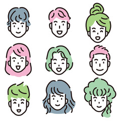 人物イラスト　線画