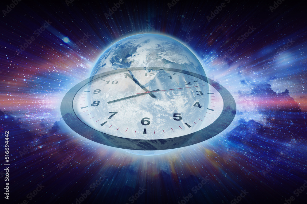 Canvas Prints time in space move the world in galaxy universe art design concepet. image element from nasa.
