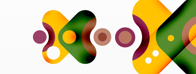 Creative geometric wallpaper. Minimal bubble arrow and circle abstract background. Techno business template for wallpaper, banner, background or landing