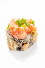 tasty sushi on the white background