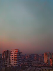 Fototapeta premium sunset over the city