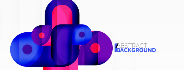 Creative geometric wallpaper. Round arrow shape minimal geometric background. Techno business template for wallpaper, banner, background or landing