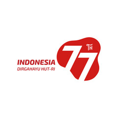 77 years independence day of indonesia logo. Dirgahayu translates to longevity or long lived