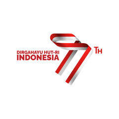77 years independence day of indonesia logo. Dirgahayu translates to longevity or long lived