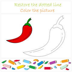 Chili pepper. Vegetables. Educational developing game for preschoolers 