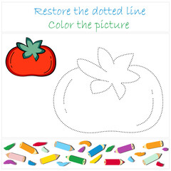Tomato. Vegetables. Educational developing game for preschoolers 