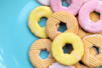 Cookie shapes donut. Colorful snack