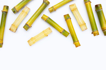 Sugar cane on white background.