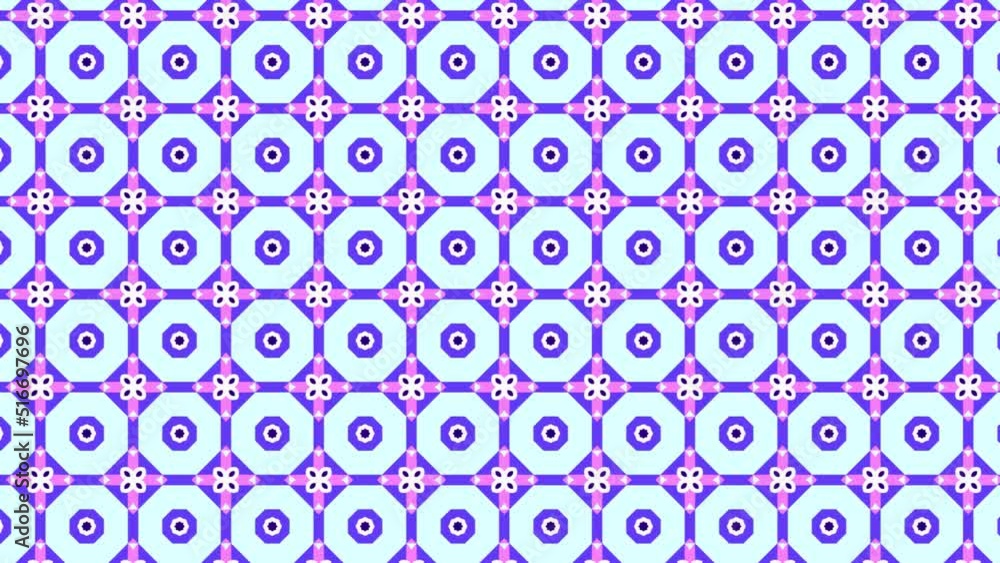Poster a repeating circular geometric pattern. panning