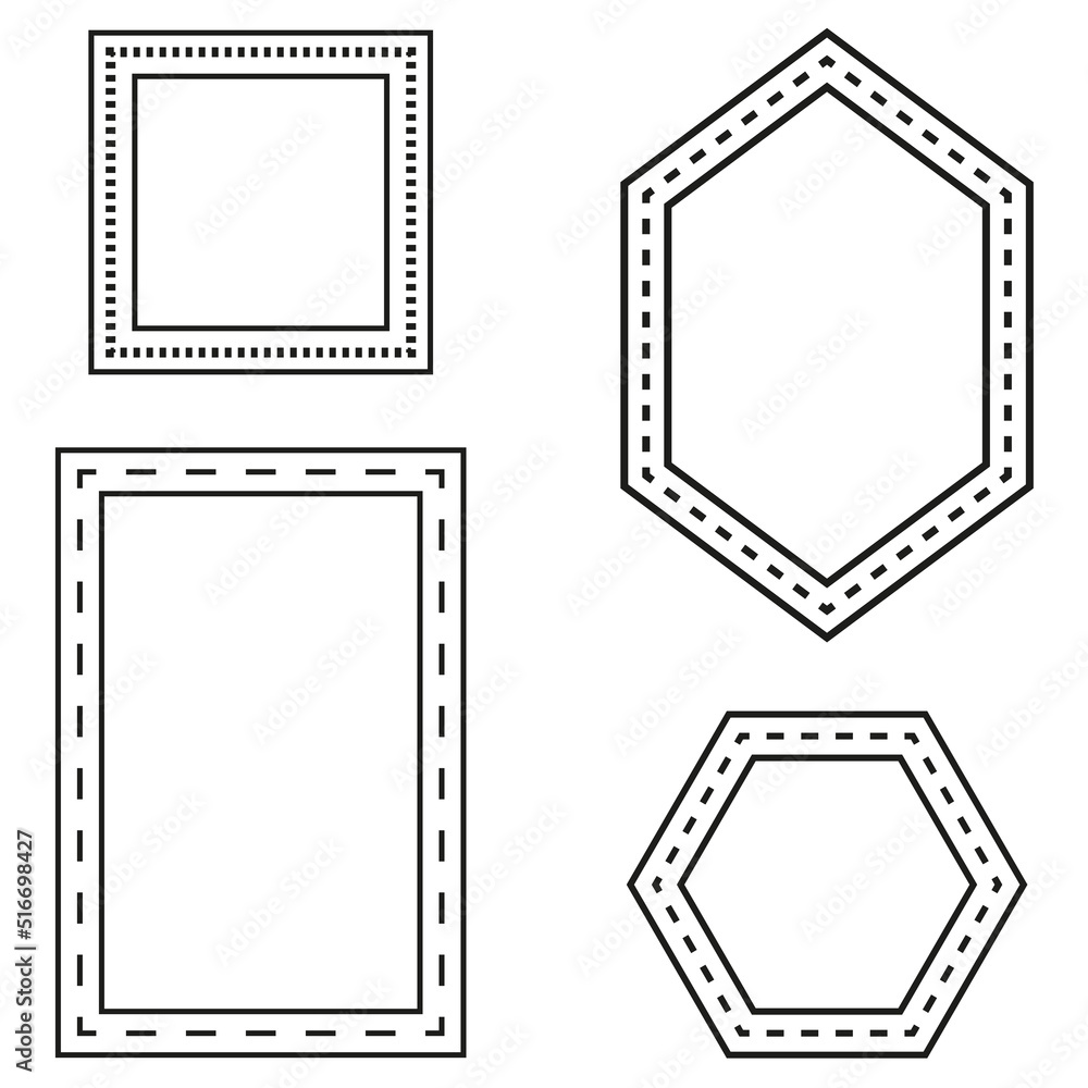Poster set frames. simple frames in sketch style. vector illustration. stock image.