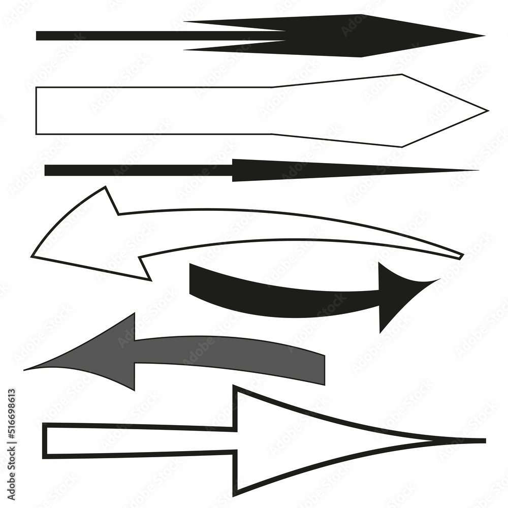 Poster different arrows.vector illustration. stock image.